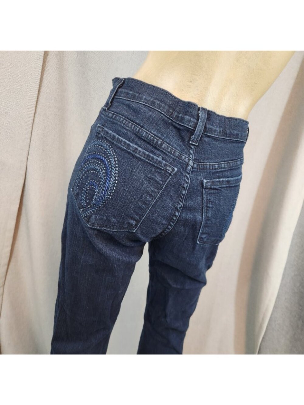NYDJ Not Your D Blue Dark Wash Mid Rise Denim Blue Jeans Size 4 SMALL 27 Wx 31 I - Picture 7 of 8
